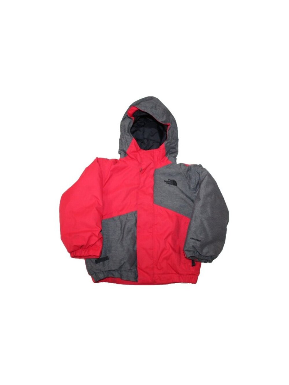 The North Face Dryvent 2T Toddler Boy Hooded Winter Rain Jacket Red & Gray Grey